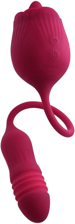Wild Rose - 10 Speed Vibrating Flicking Silicone Rechargeable Tongue Vibrator