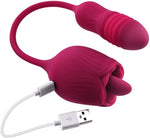 Wild Rose - 10 Speed Vibrating Flicking Silicone Rechargeable Tongue Vibrator