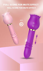 2 in 1 Rose Sucking Telescopic Vibrator
