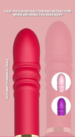 2 in 1 Rose Sucking Telescopic Vibrator