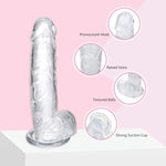 Realistic Transparent Dildo 8 inch with Suction Cup