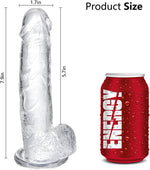 Realistic Transparent Dildo 8 inch with Suction Cup