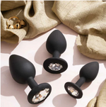 Silicon Anal Plug, Diamond base Medium, Black