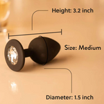 Silicon Anal Plug, Diamond base Medium, Black