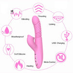Rabbit Vibrator for Clitoris & G-spot with Silicone Tongue