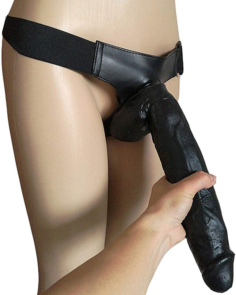 12 Inches Strap-On Huge Black Dildo Solid Penis For Lesbian Toys