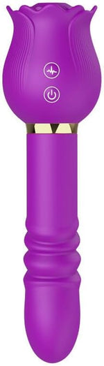 2 in 1 Rose Sucking Telescopic Vibrator