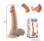 Liquid Silicon Dual Layer with Moving Foreskin Dildo