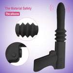 Automatic Telescopic Thrusting Black Dildo