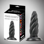 Spiral Anal Butt Plug Mega Size -Black