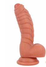 Realistic Flesh Ribbed Dragon Dildo -7 Inch