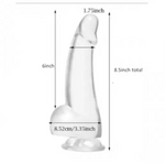 Jelly Studs 8 Inch Non Vibrating Transparent Dildo