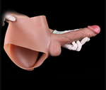 Hollow Soft Cock Sleeve Underwear With Realistic Penis Strapon Extender Pants