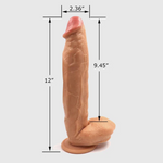 Huge Dildo 12 Inch Extreme Big Realistic Dildo Sturdy Suction Cup
