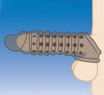Ribbed & Dotted Realistic Penis Extender Sleeve