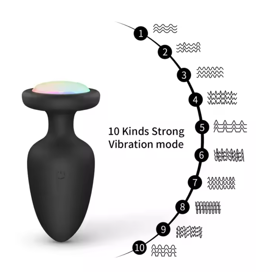 Remote Control Vibrating Anal Plug with LED Light Remote Control Vibrating Anal Plug with LED Light