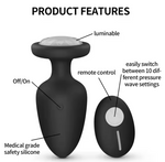 Remote Control Vibrating Anal Plug with LED Light