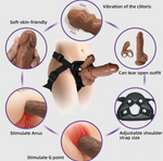 Hanjiang Strap On Dildo with Clitoris Stimulator for Lesbians & Women