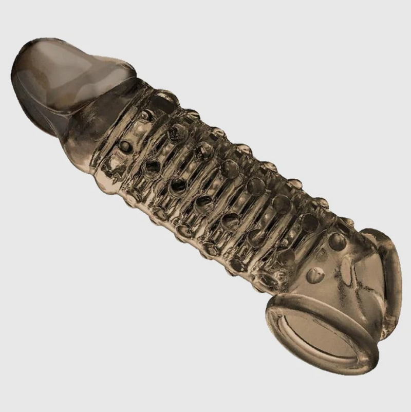 Ribbed & Dotted Realistic Penis Extender Sleeve