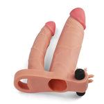 Pleasure Extender Vibrating Double Penetration Penis Sleeve