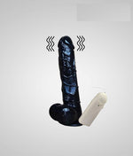 Realistic Vibrating Black Dildo With Strong Suction Cup