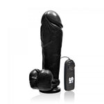 10 Inch Black Strap on Dildo with Vibration