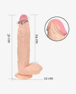 Huge Dildo 12 Inch Extreme Big Realistic Dildo Sturdy Suction Cup - [Adultskart.com]