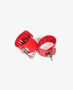 Leather Handcuffs Metal Lock With Key - [Adultskart.com]