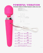 Rechargable Wand Massager Adult Toy With 10 Vibration Modes - [Adultskart.com]