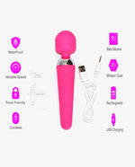 Rechargable Wand Massager Adult Toy With 10 Vibration Modes - [Adultskart.com]