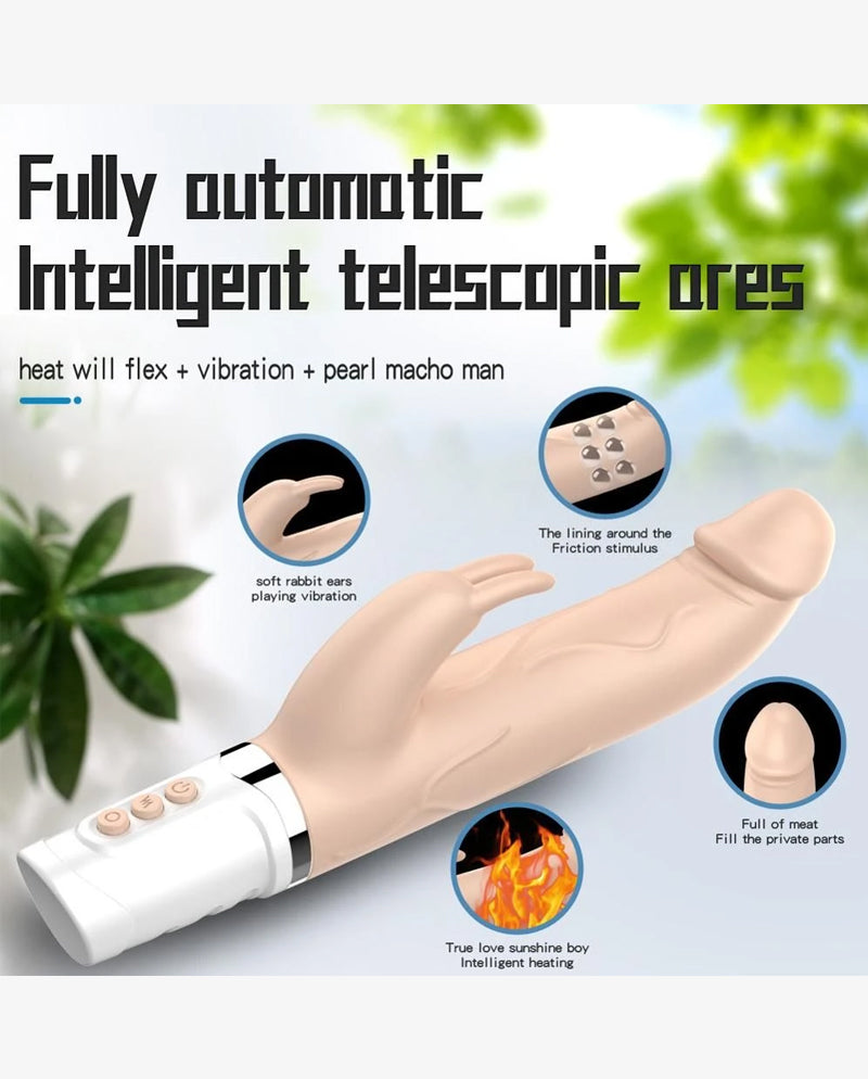 Telescopic Stretching Vibrating Thrusting And Rotating Dildo - [Adultskart.com]