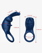 Vibrating Penis Ring Waterproof Rechargeable Rabbit Clitoris Stimulator - [Adultskart.com]