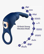 Vibrating Penis Ring Waterproof Rechargeable Rabbit Clitoris Stimulator - [Adultskart.com]