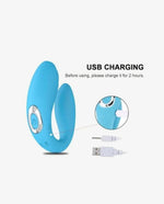 Wireless U Shape Swan USB Rechargeable Vibrator - [Adultskart.com]
